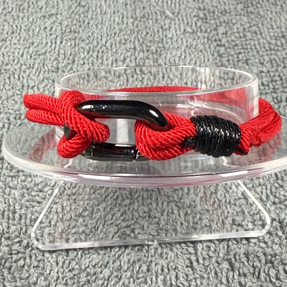 Red and Black Nautical Jewelry Bracelet